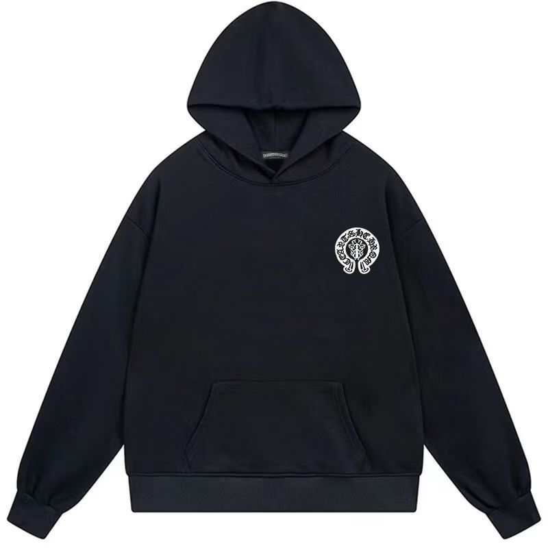Chrome Hearts Gothic Horseshoe Logo Black Hoodie