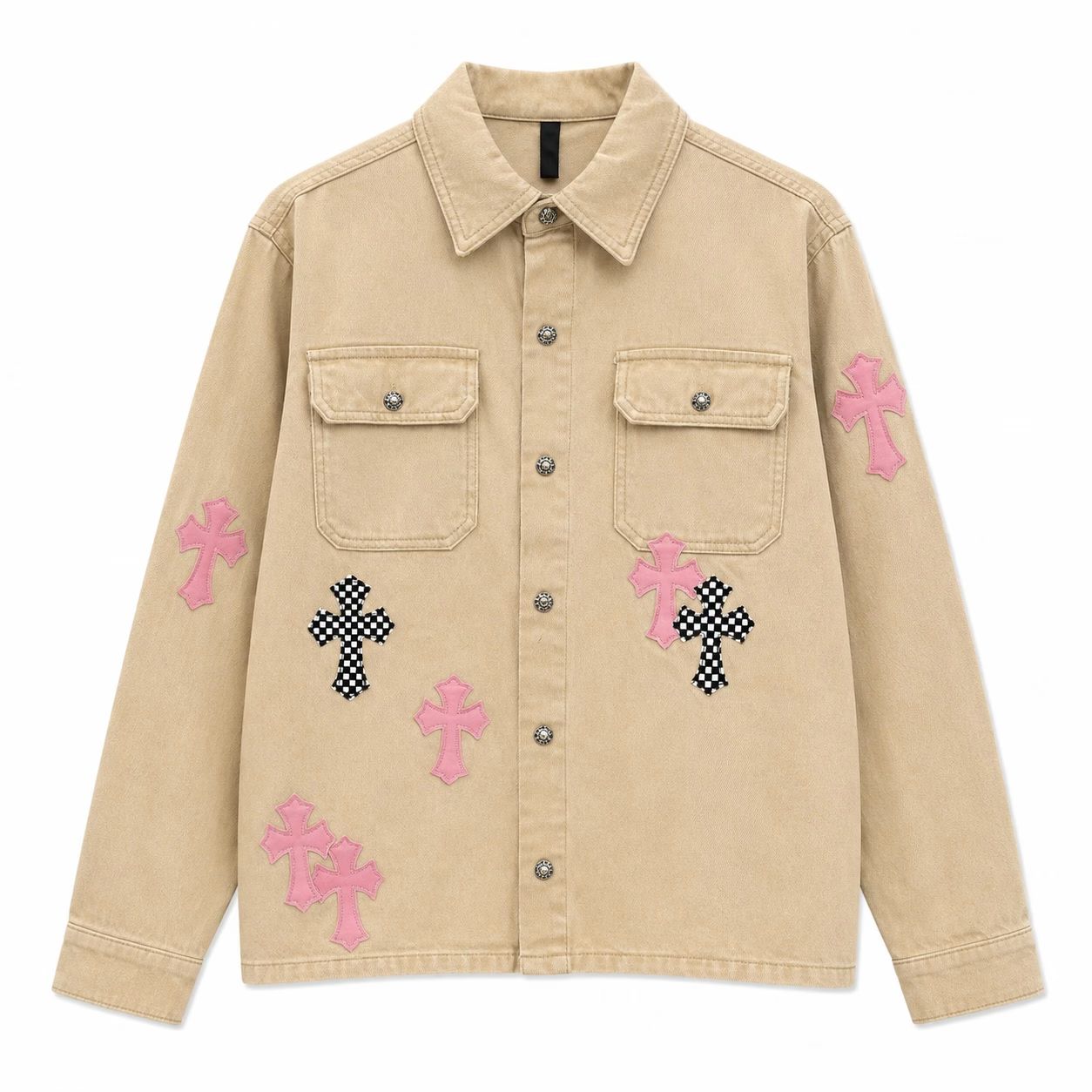 Chrome Hearts Jacket with Pink and Black Crosses