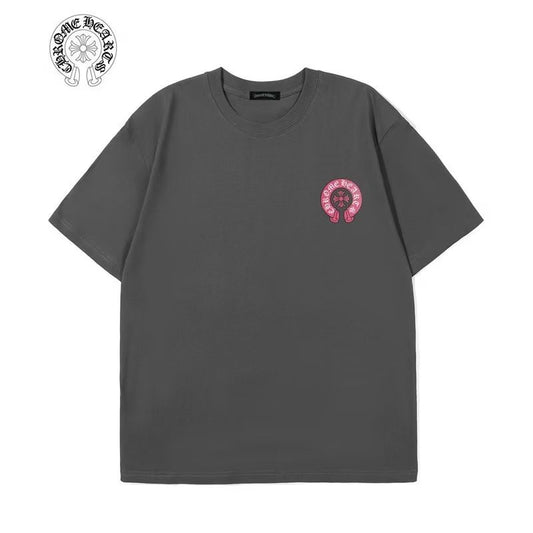 Chrome Hearts Grey Pink Horseshoe Graphic Tee