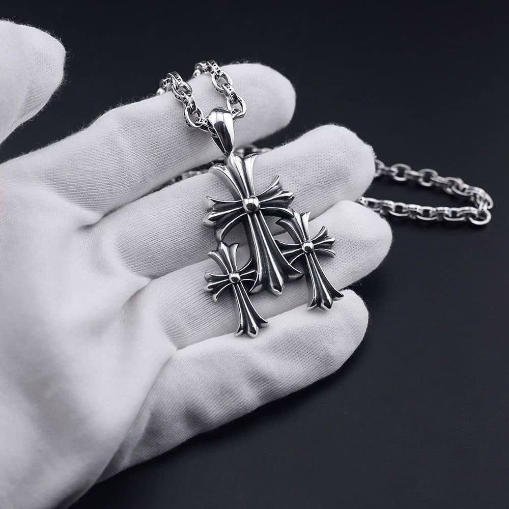 Chrome Hearts Triple Cross Pendant Necklace