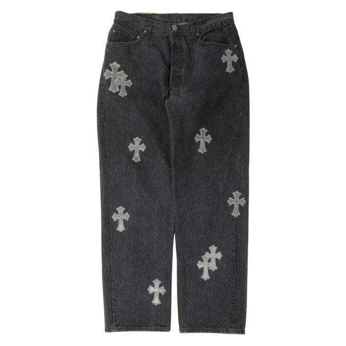Chrome Hearts Pony Hair Cross Patch Jeans