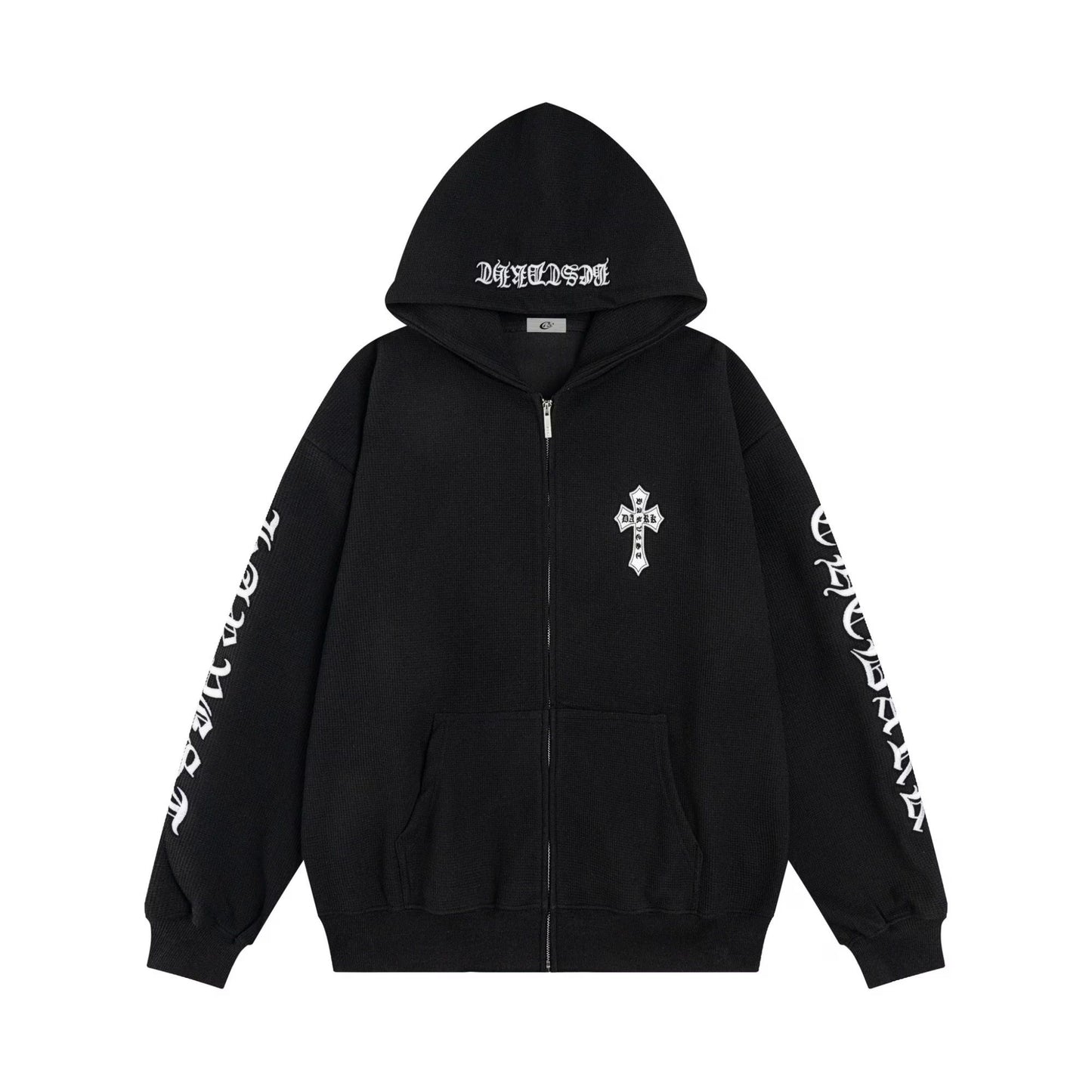 Chrome Hearts Black Seakoff Gothic Script Zip-Up Hoodie