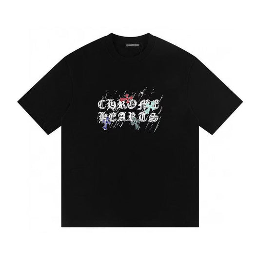 Chrome Hearts Sketch Cross Graphic Black T-Shirt