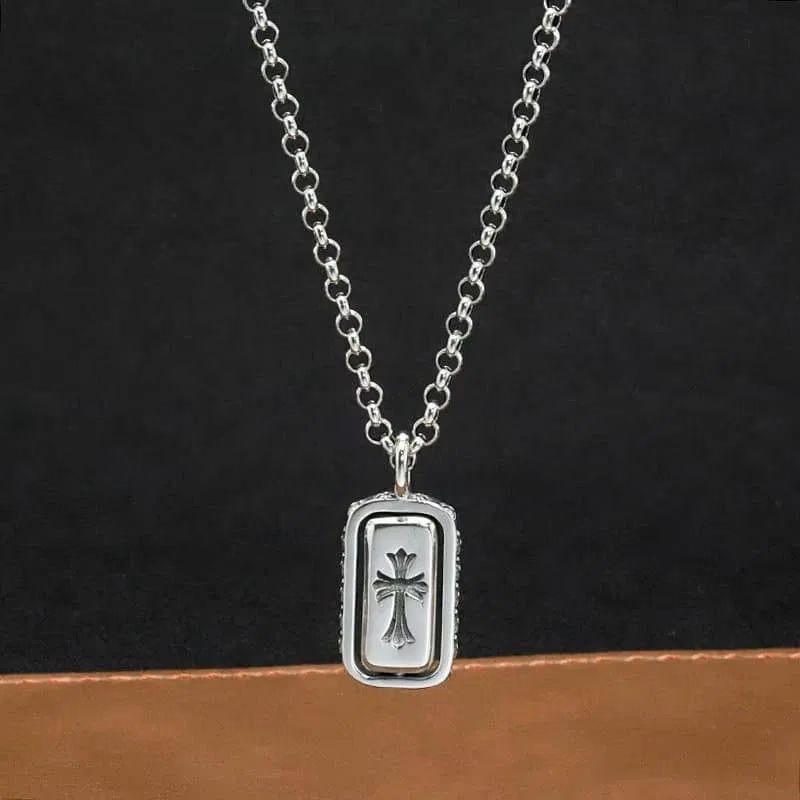 Chrome Hearts Cross Dog Tag Necklace
