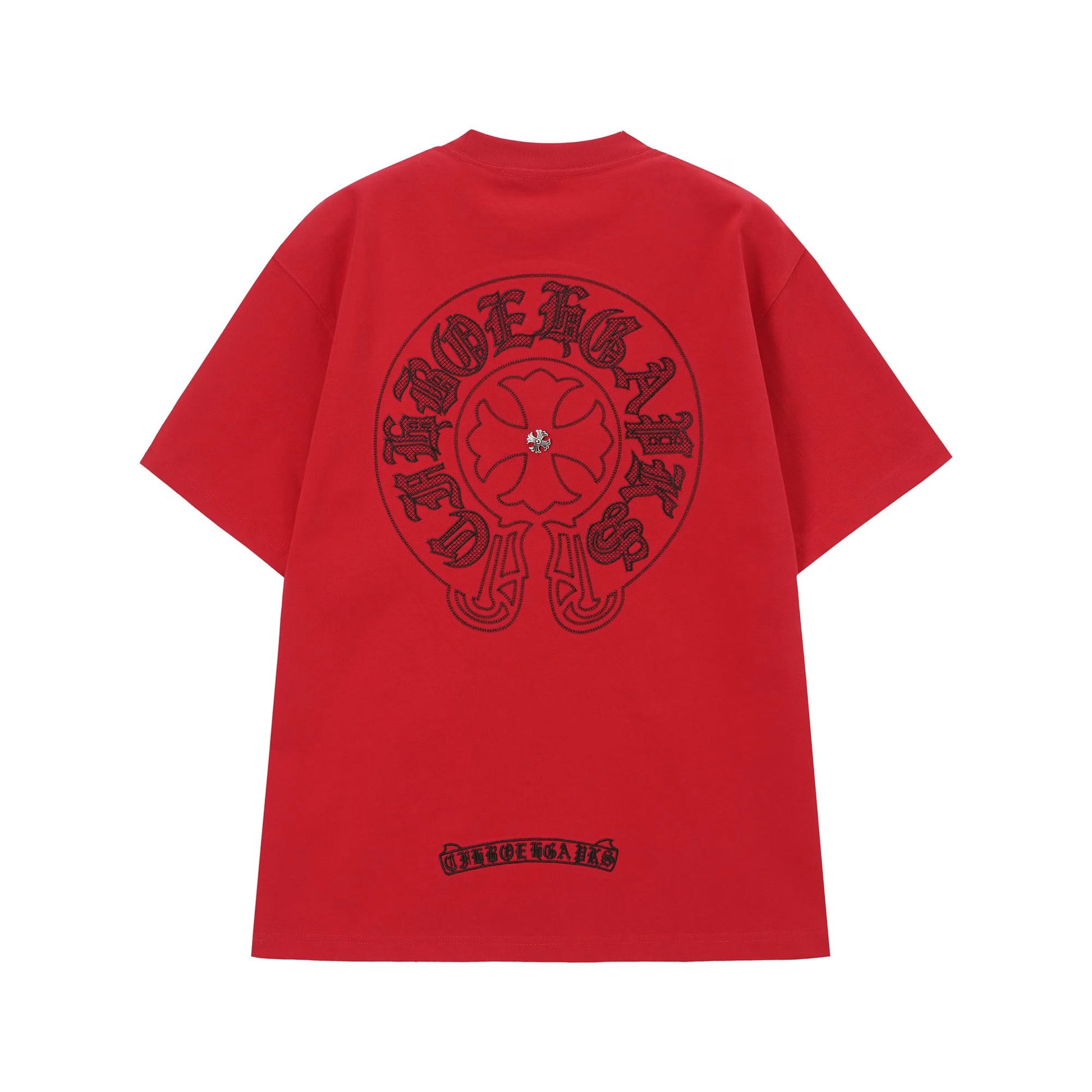 Chrome Hearts Red Black Gothic Circle T-Shirt