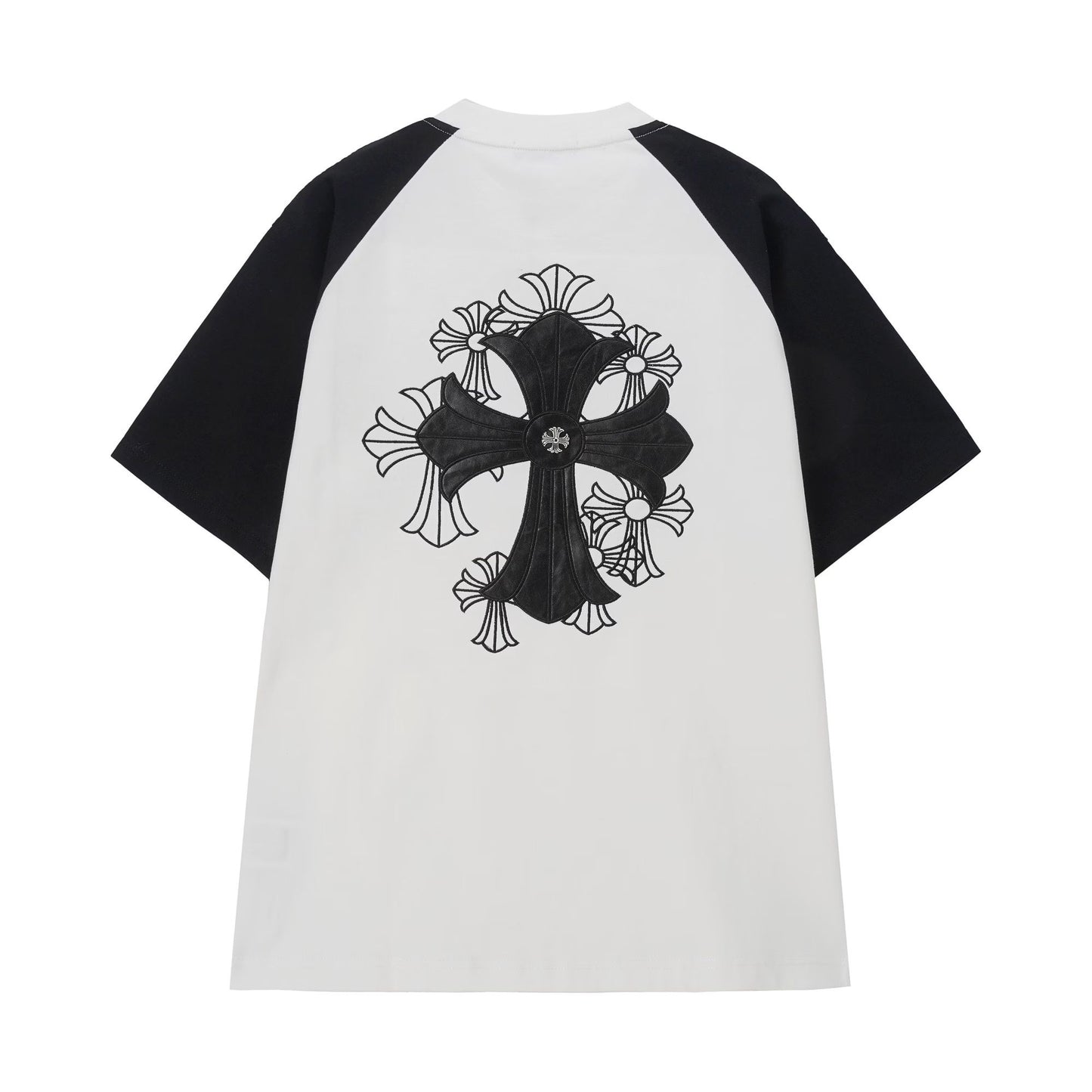 Chrome Hearts White Black Cross Raglan T-Shirt