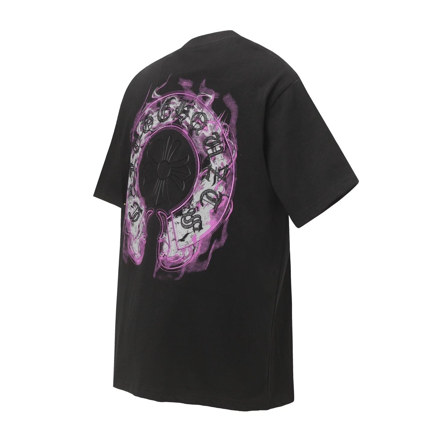 Chrome Hearts Purple Horseshoe Graphic T-Shirt Black