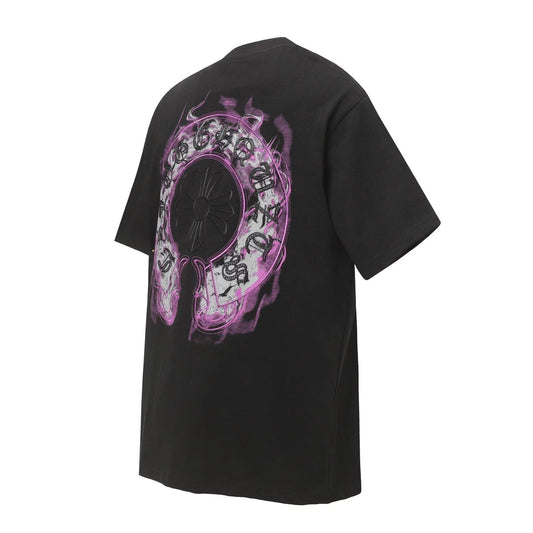Chrome Hearts Purple Horseshoe Graphic T-Shirt Black