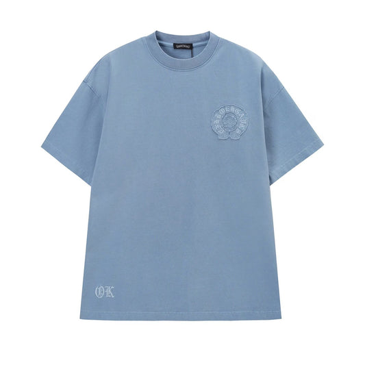 Chrome Hearts Blue Monochrome Horseshoe T-ShirtChrome Hearts Blue Monochrome Horseshoe T-Shirt