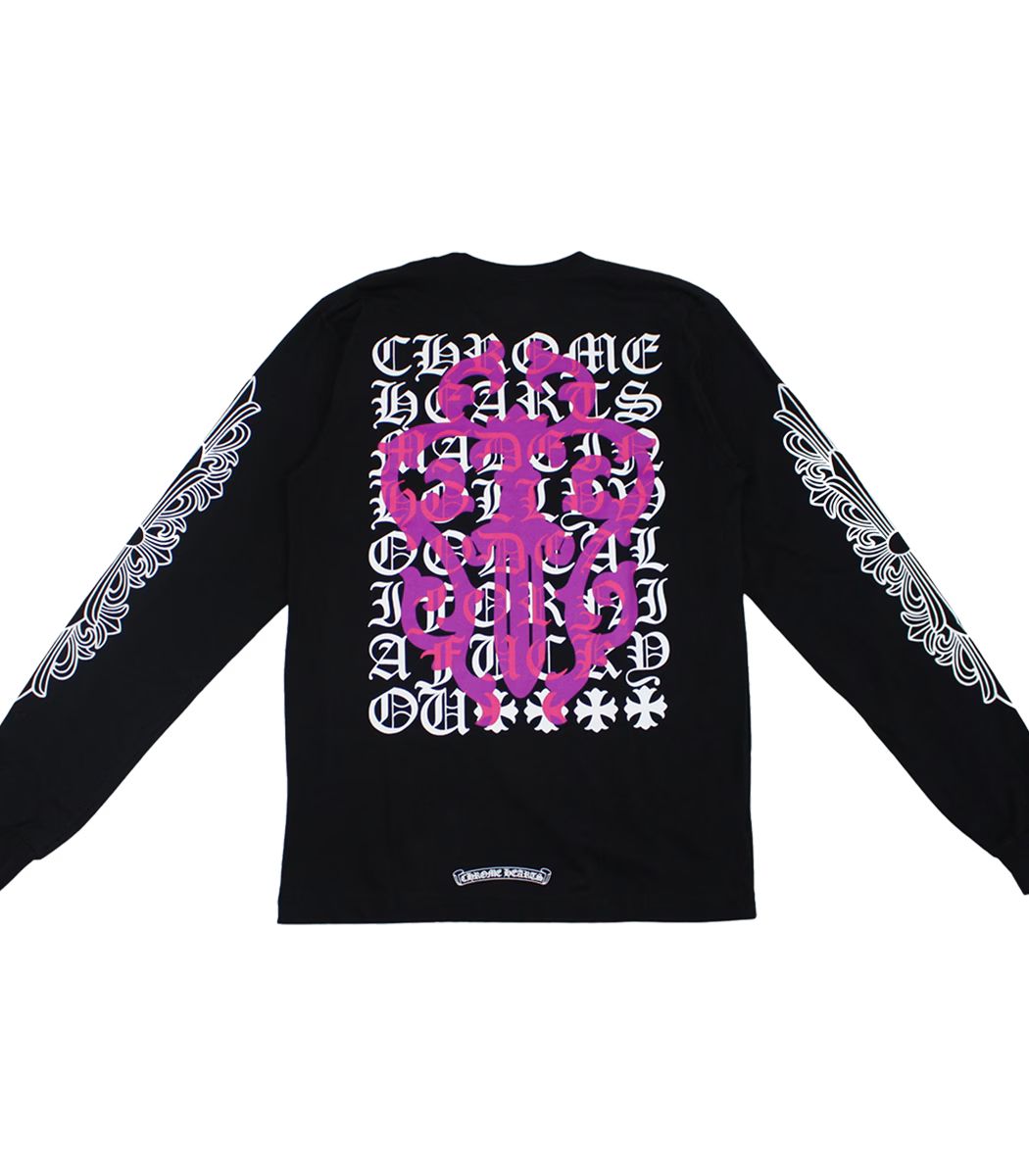 Chrome Heart Eye Chart Pink Dagger Long Sleeve T Shirt