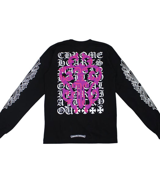 Chrome Heart Eye Chart Pink Dagger Long Sleeve T Shirt