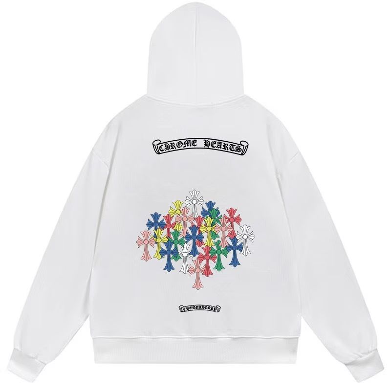 Chrome Hearts Rainbow Cross White Hoodie