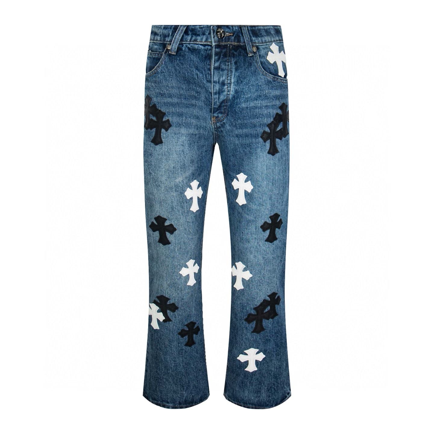 Chrome Hearts Cross Patch Blue Flare Jeans