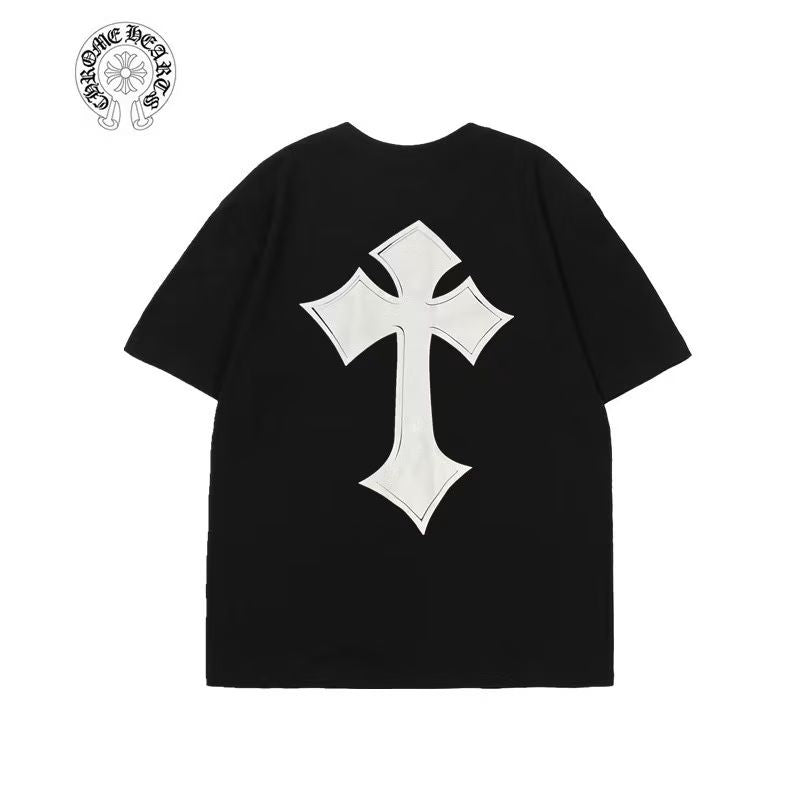 Chrome Hearts Black White Cross Graphic Tee