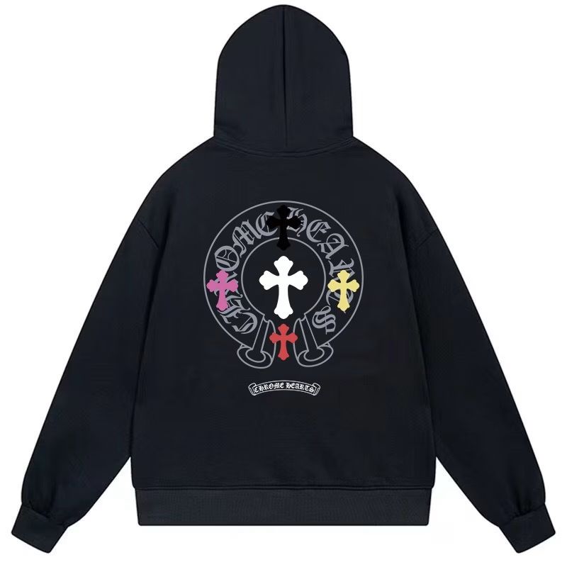 Chrome Hearts Black Multi Cross Cemetery Pullover Hoodie