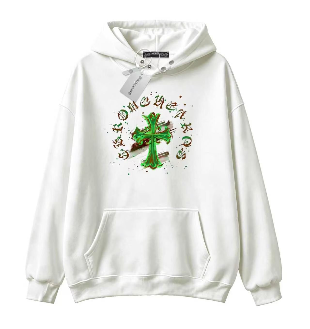 Chrome Hearts Green Cross White Hoodie