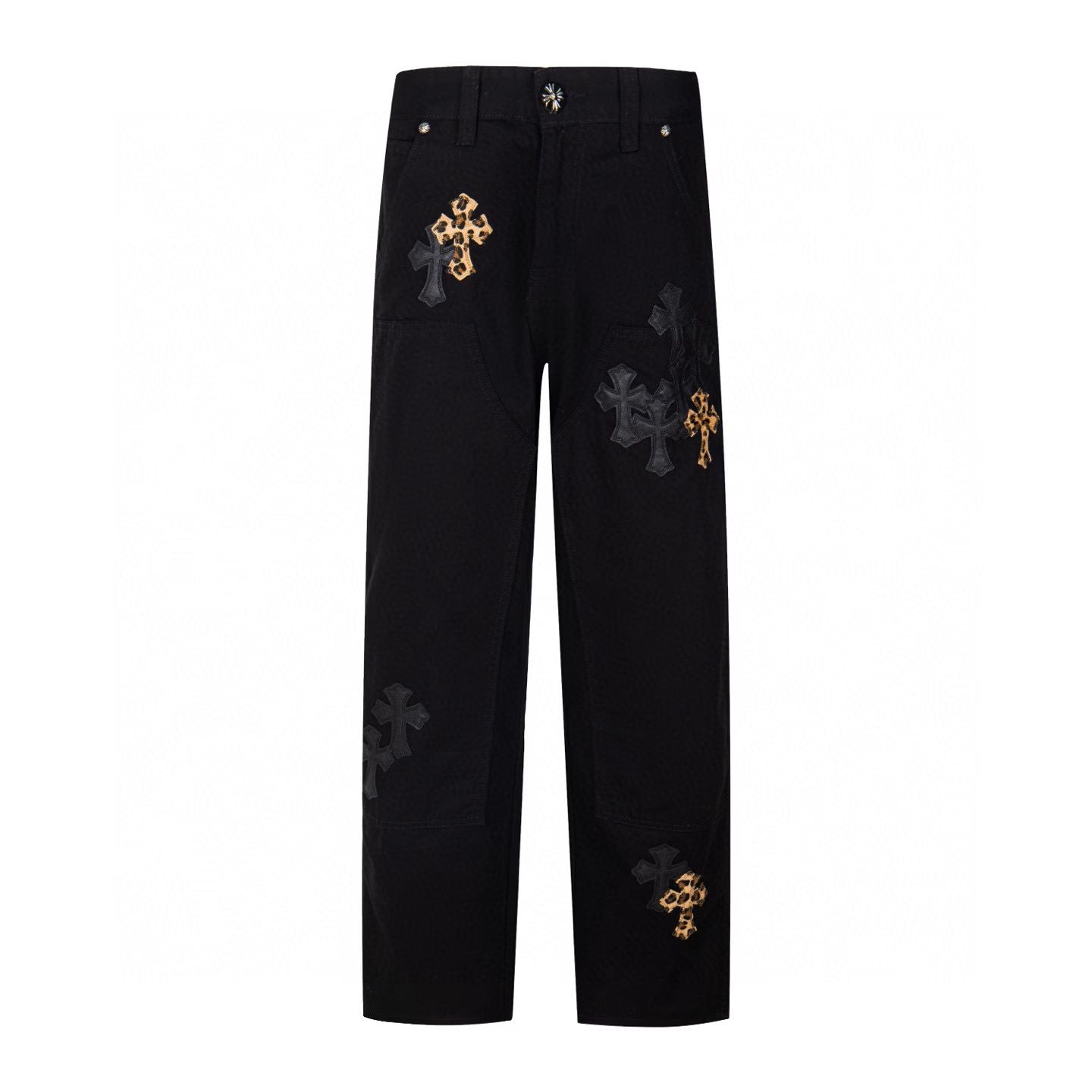 Chrome Hearts Leopard Cross Patch Jeans