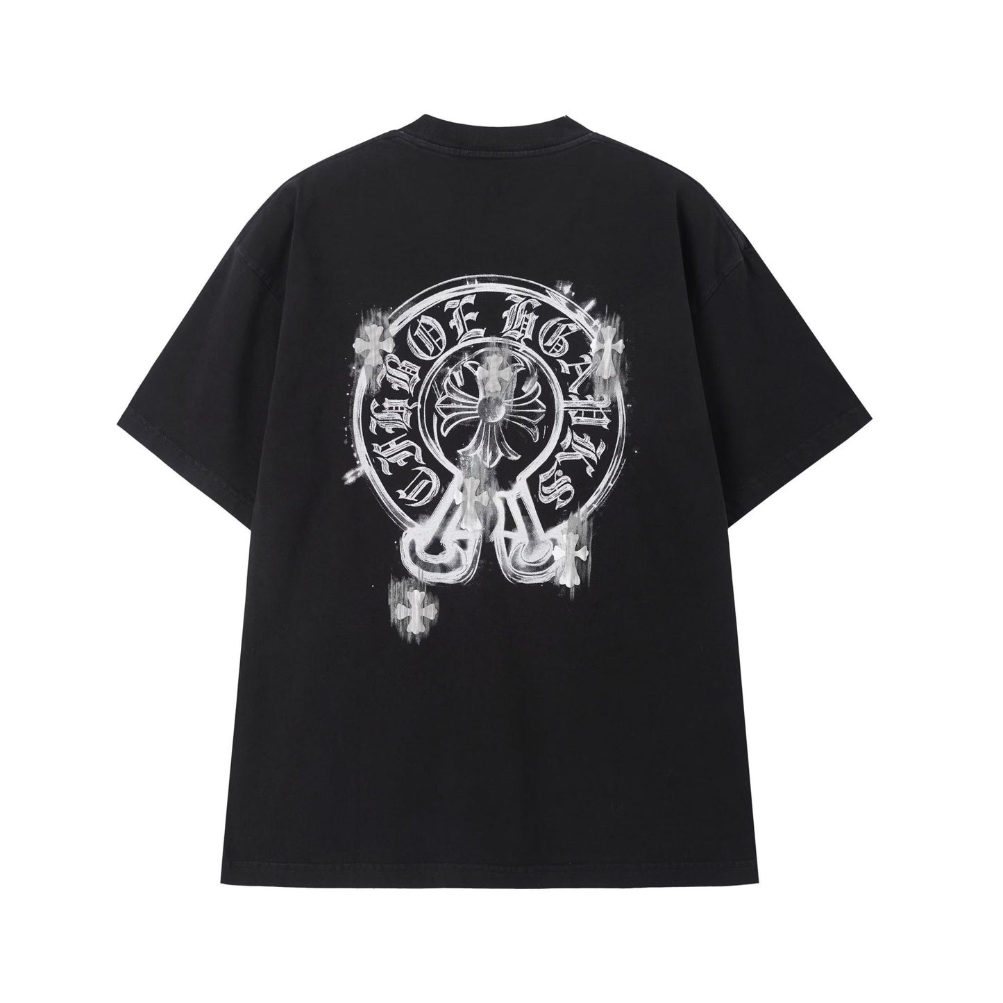 Chrome Hearts Horseshoe Spray Paint Graphic T Shirt