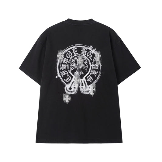 Chrome Hearts Horseshoe Spray Paint Graphic T Shirt