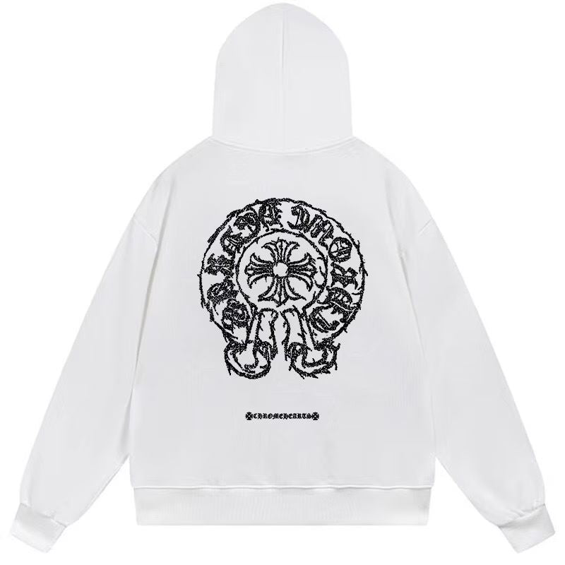 Chrome Hearts Horseshoe White Hoodie