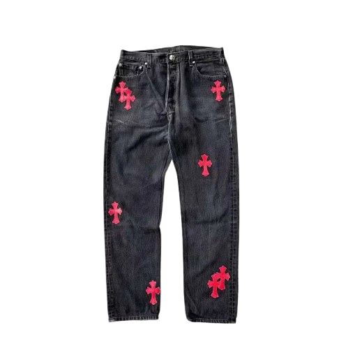 Chrome Hearts Red Cross Patch Jeans