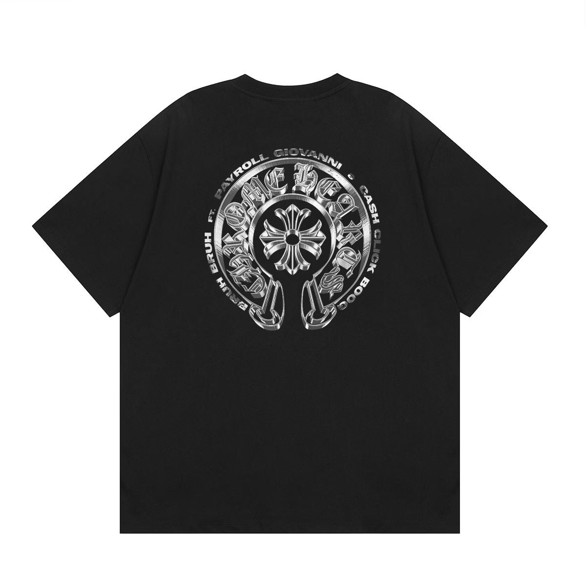 Chrome Hearts Silver Gothic Circle T-Shirt Black