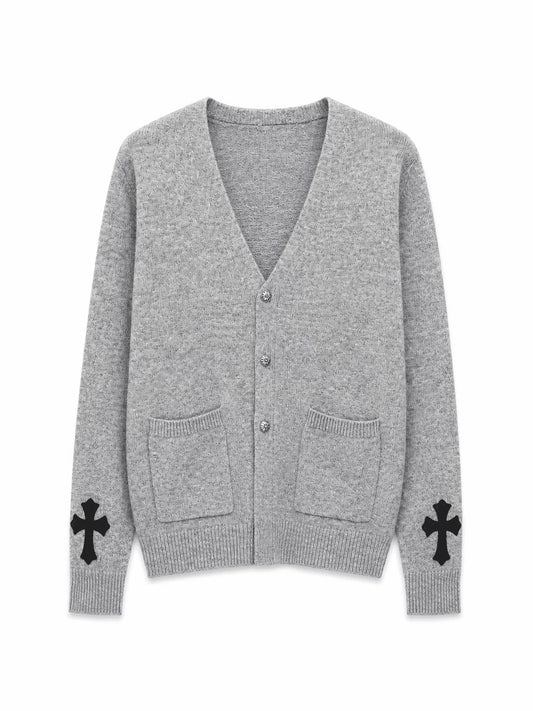 Chrome Hearts Leather Cross Patch Cardigan
