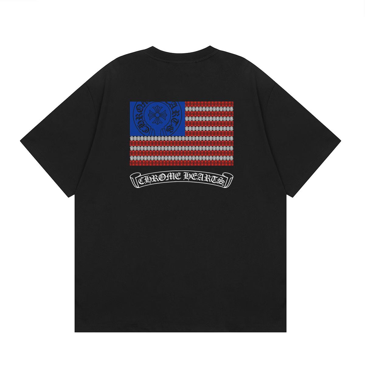 Chrome Heart American Flag T-Shirt in Black