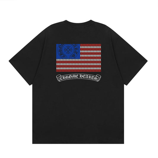 Chrome Heart American Flag T-Shirt in Black