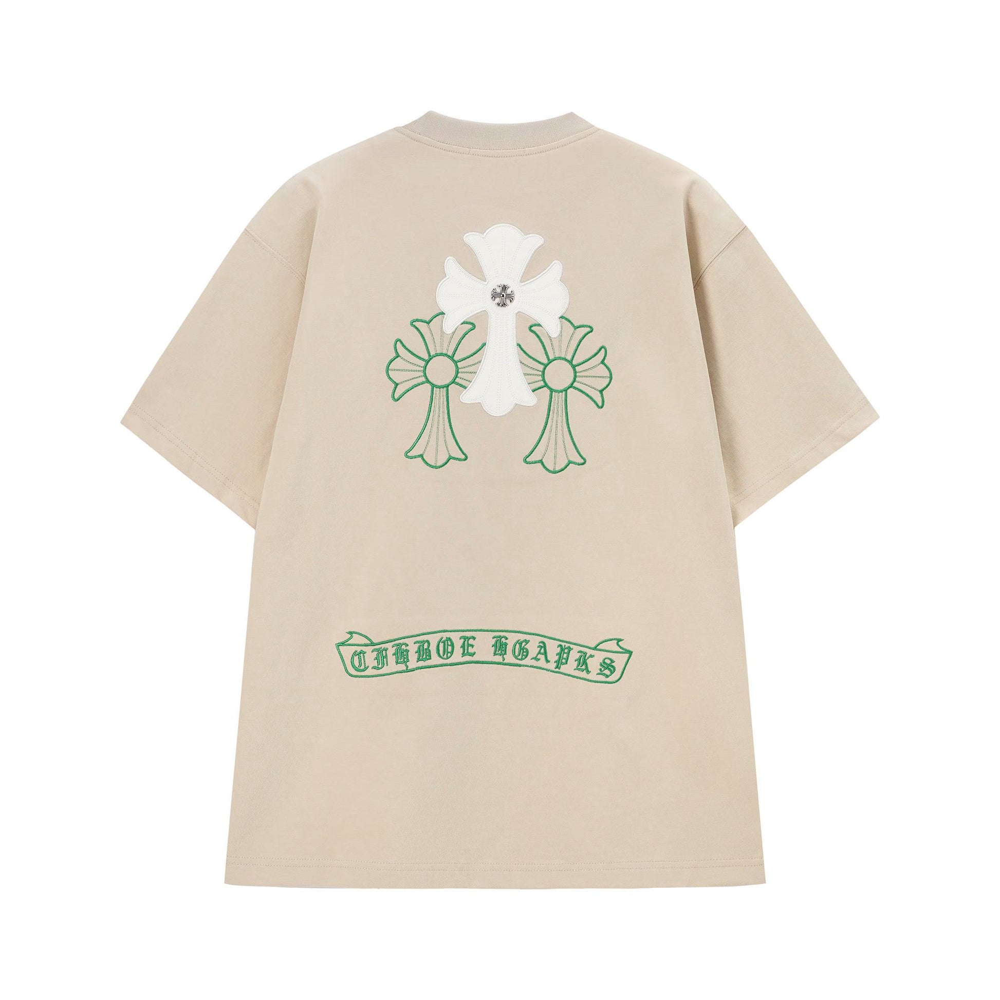 Chrome Hearts White & Green Triple Cross T-Shirt