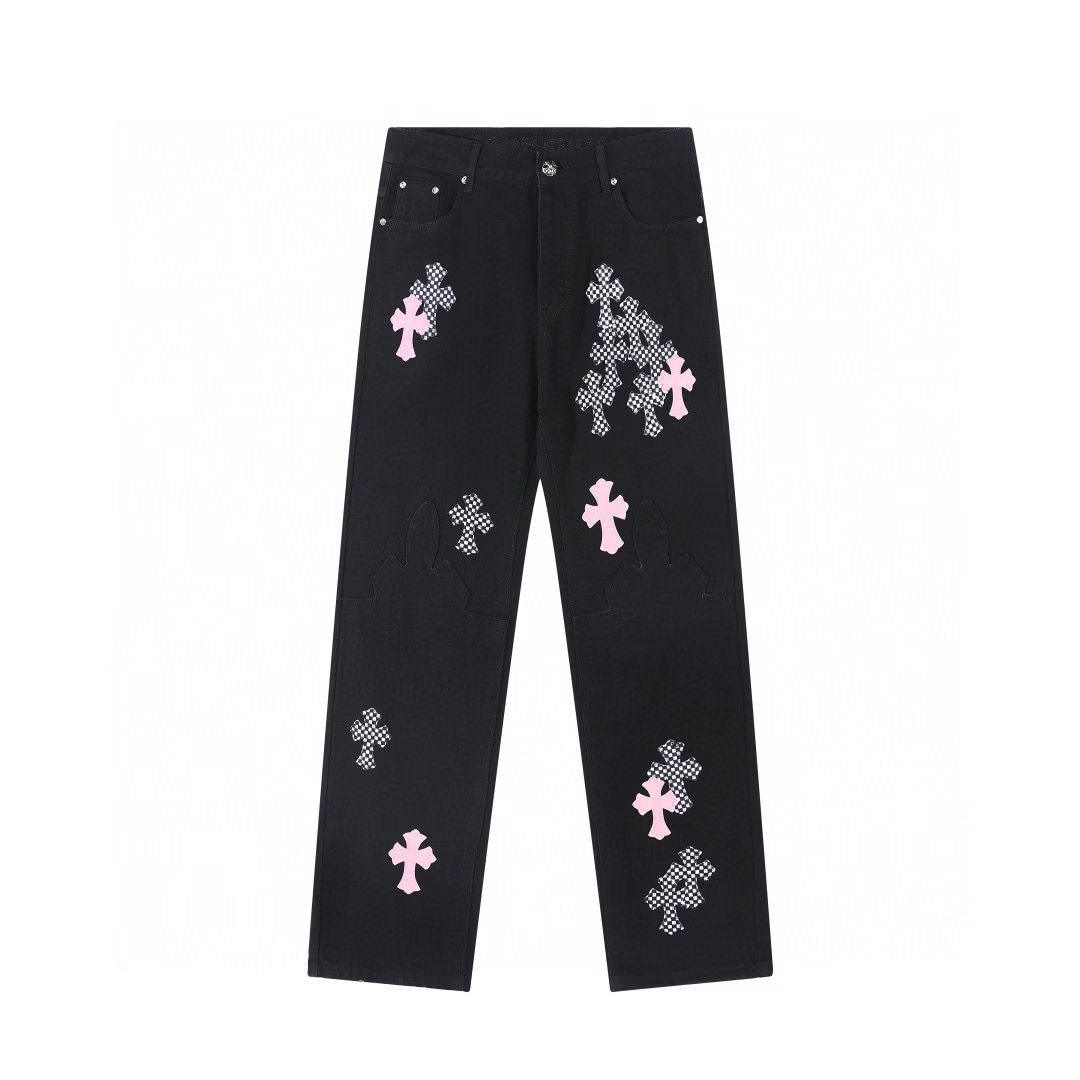 Chrome Hearts Multi Color Cross Jeans