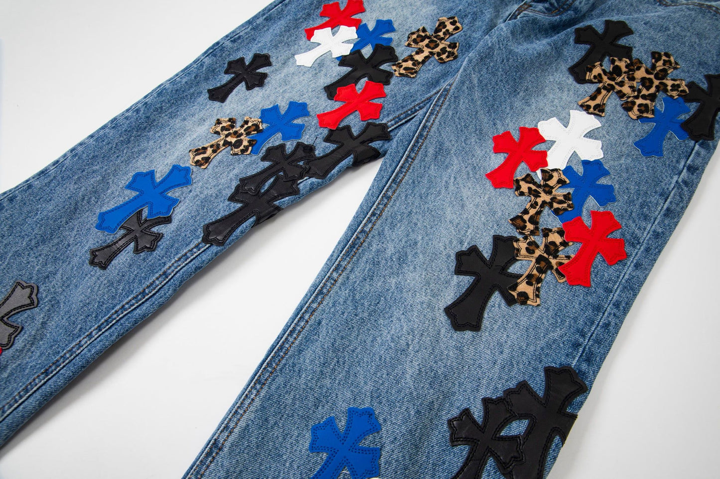 Firmranch Leather Leopard Cross Pants