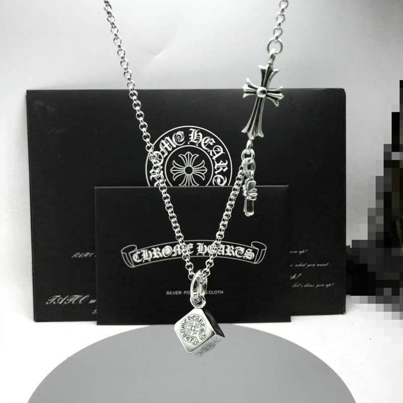 Chrome Hearts Dice Charm Cross Necklace