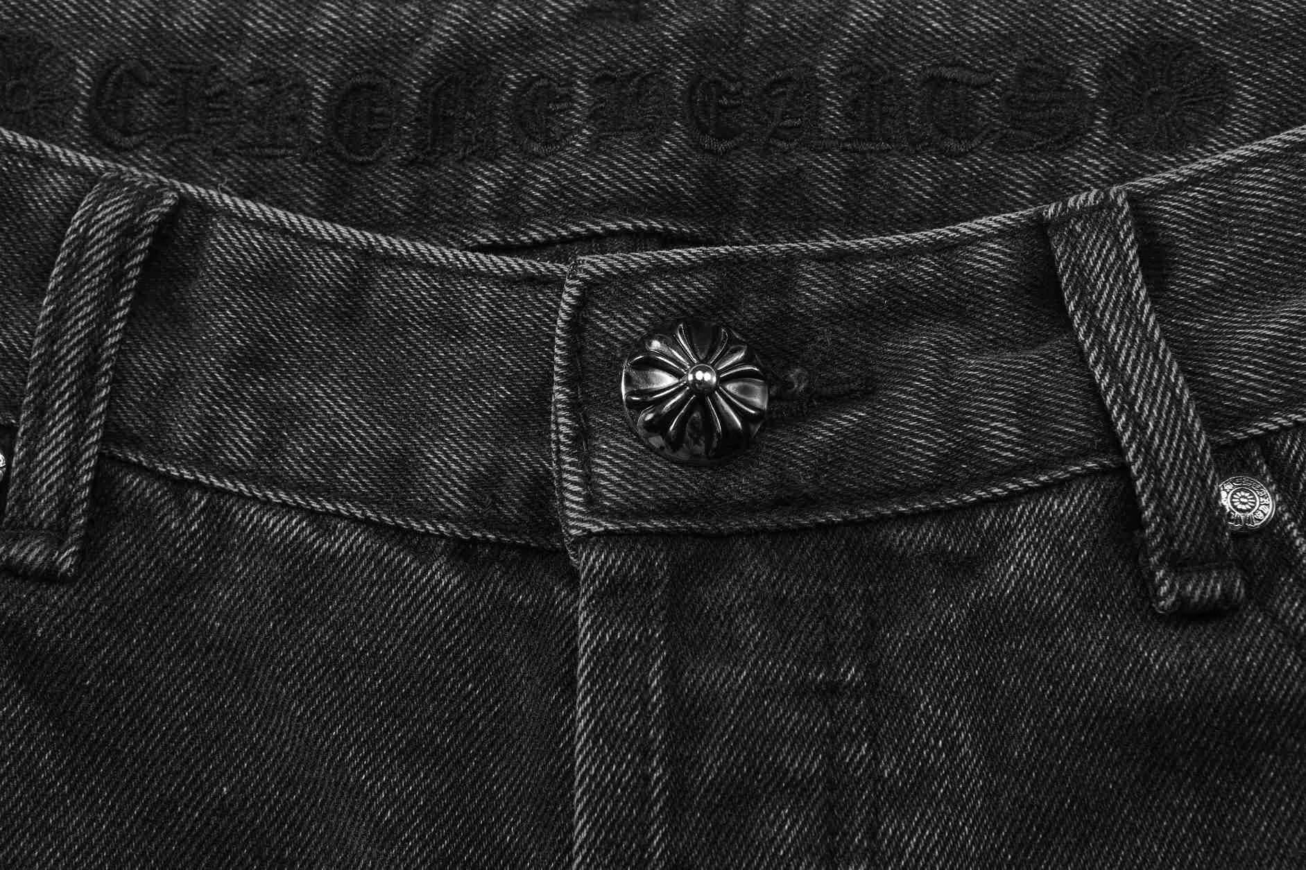 Chrome Hearts Black Cemetery Cross Jeans