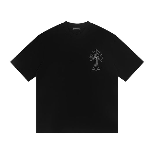 Chrome Hearts Tonal Crystal Cross Black T-Shirt