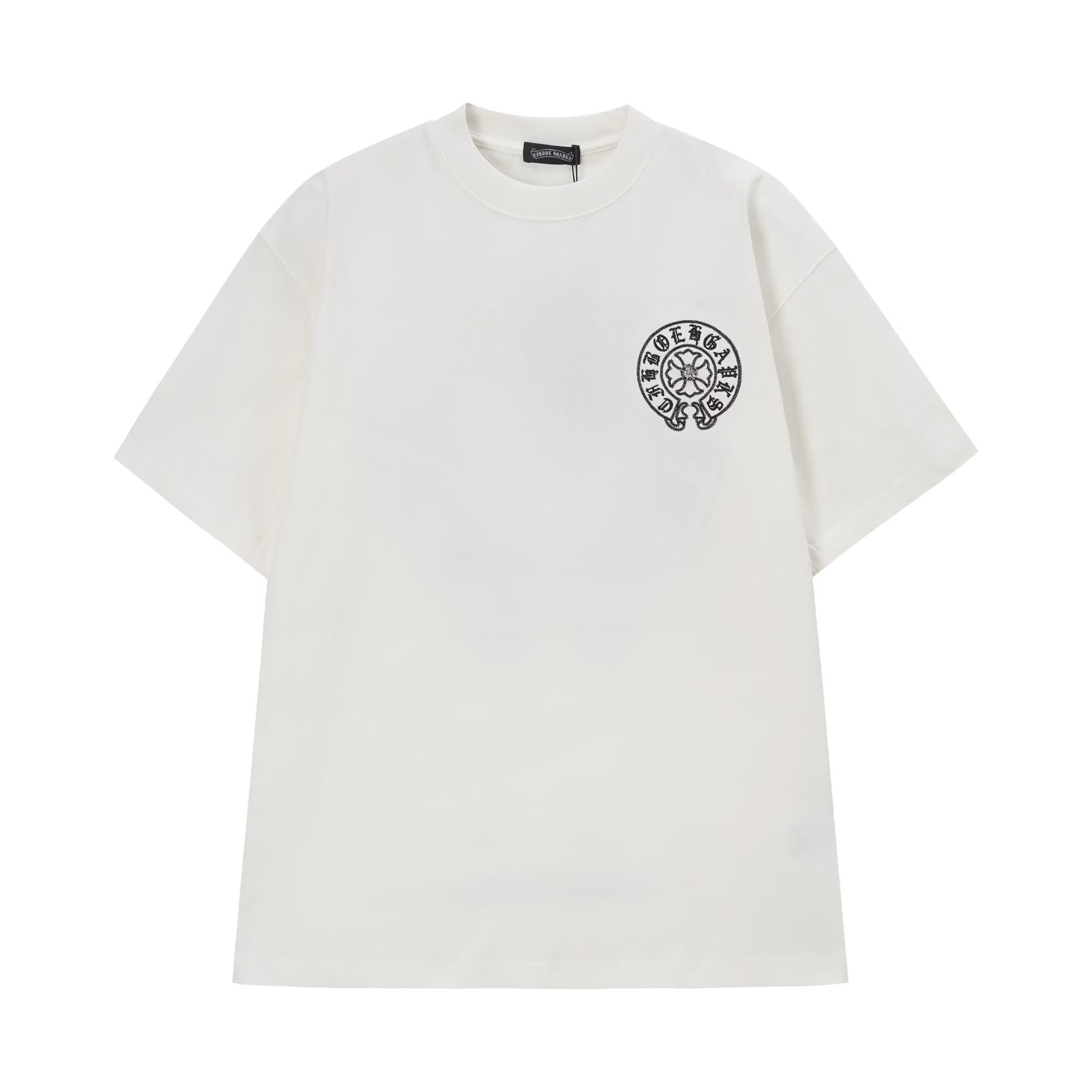 Chrome Hearts White Gothic Circle Cross T-Shirt