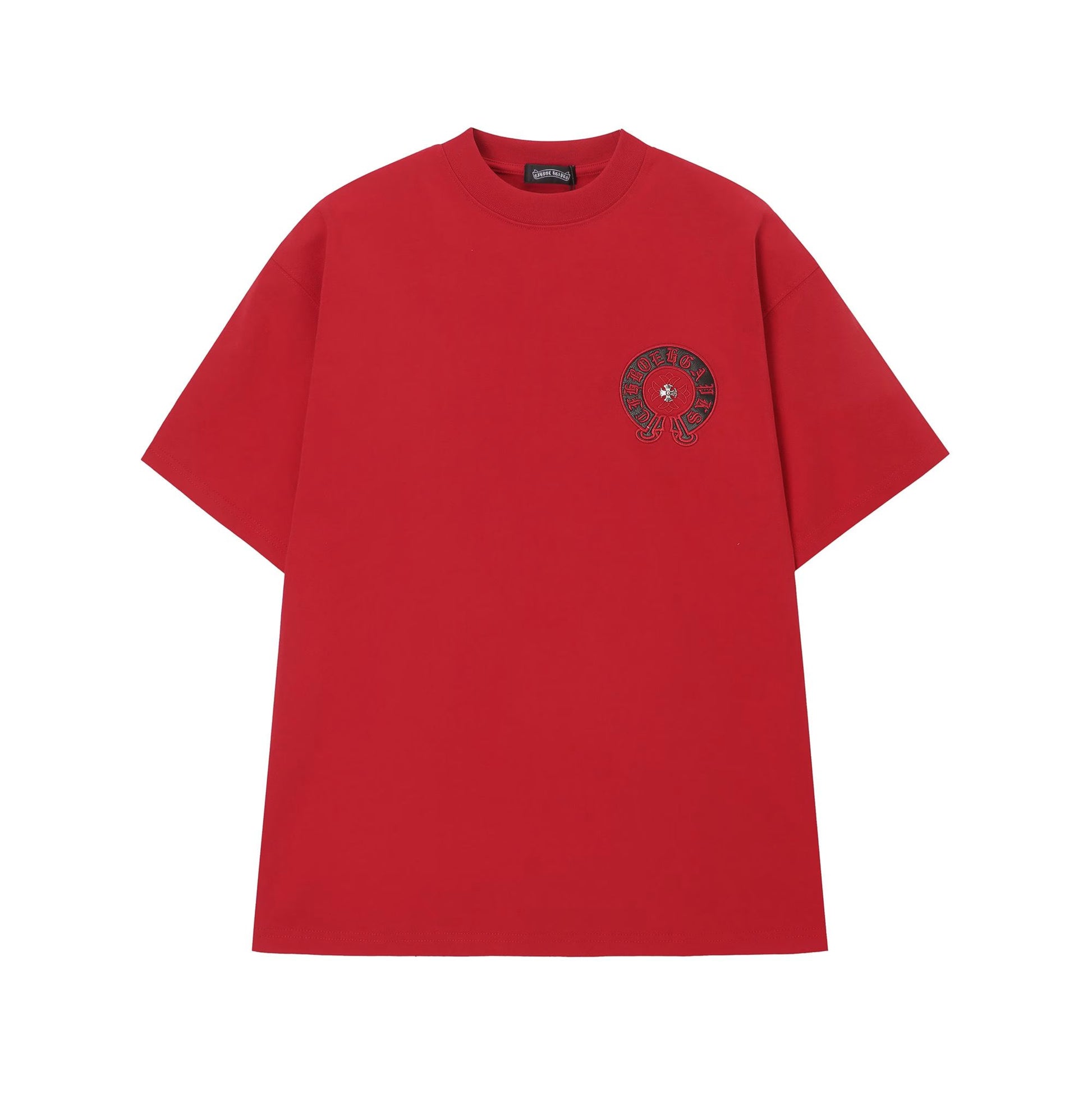 Chrome Hearts Red Horseshoe Cross Logo T-Shirt Red