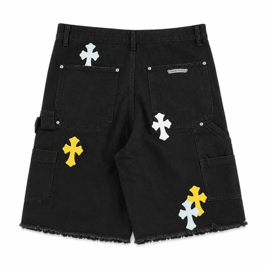 Chrome Hearts Multi-Color Cross Denim Shorts