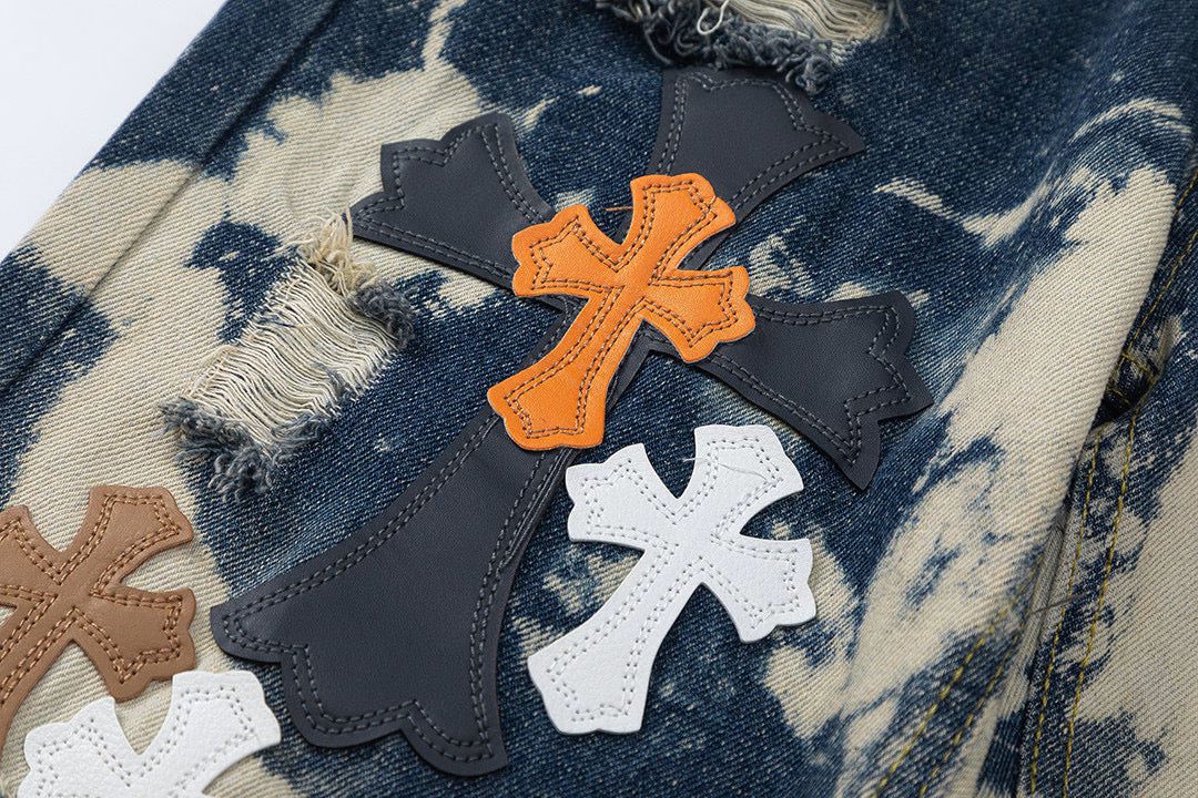 Chrome Hearts Tie Dye Multicolor Cross Jeans