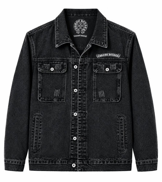 Chrome Hearts Black Cross Logo Denim Jacket