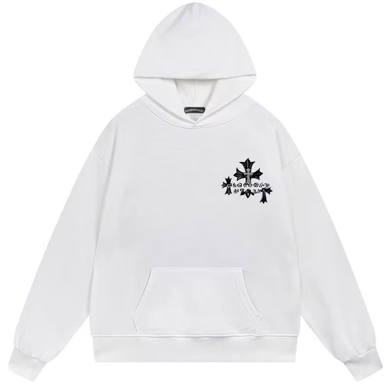 Chrome Hearts Triple Cross Graphic White Hoodie