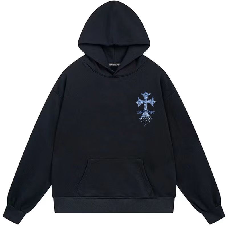 Chrome Hearts Blue Cross Black Hoodie