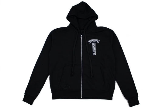 Chrome Hearts Floral Logo Zip Up Hoodie Black Size Large