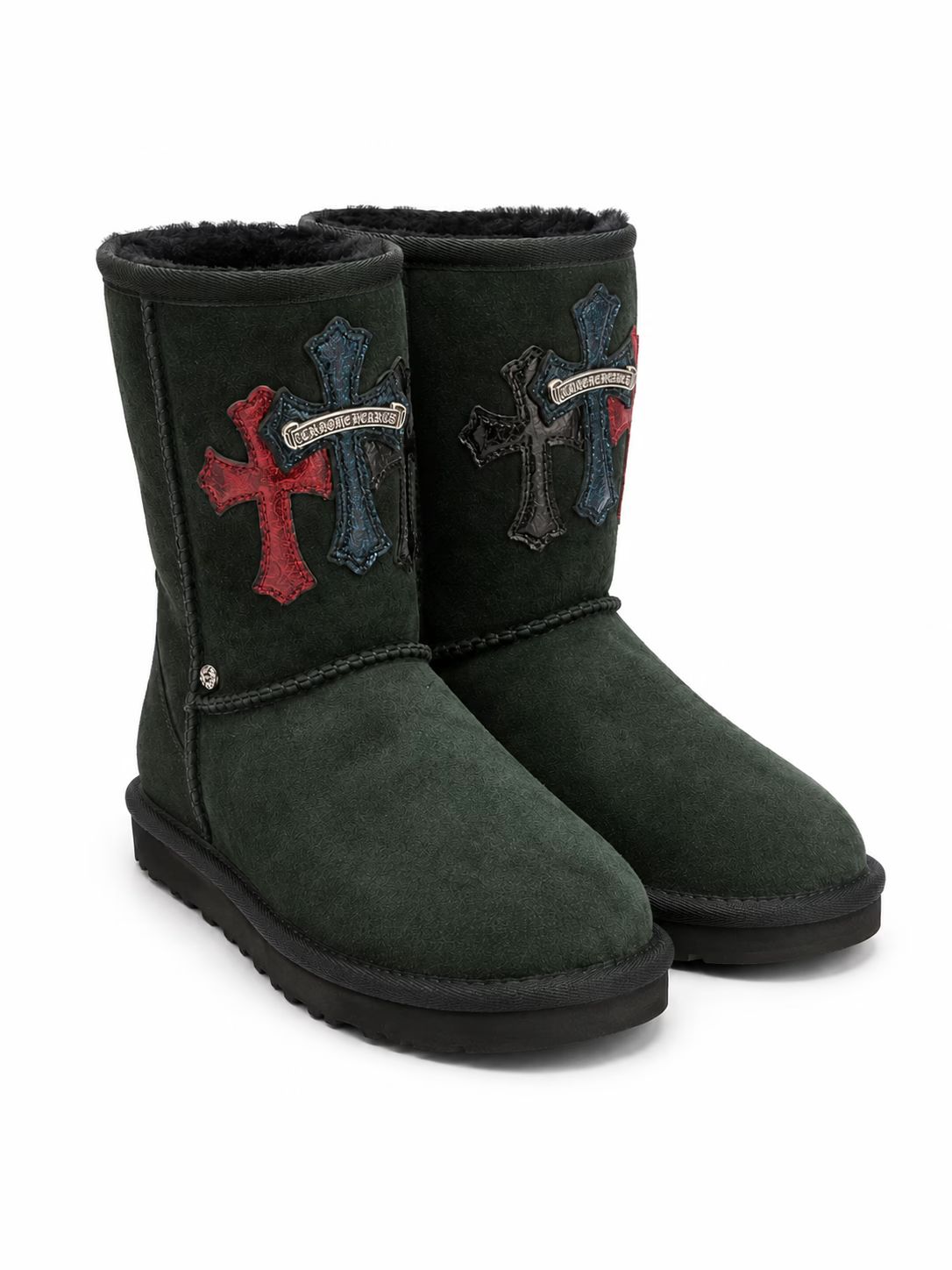 Chrome Hearts Triple Cross UGG Boots – Dark Green