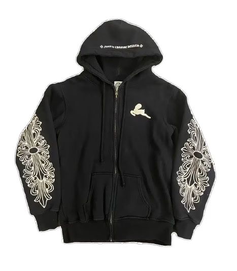 Chrome Hearts Rare Zip Up Hoodie Floral Cross Foti