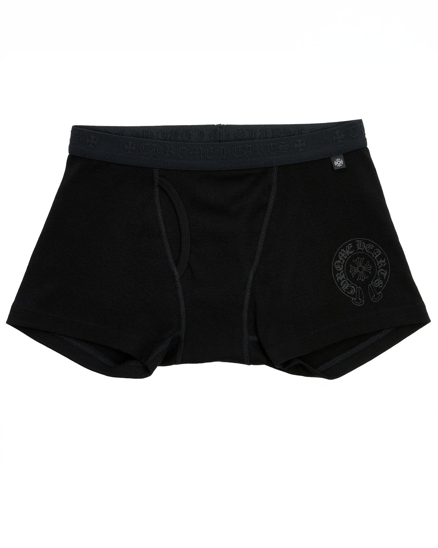 Chrome Hearts Black Cotton Boxer Brief with Black Tonal