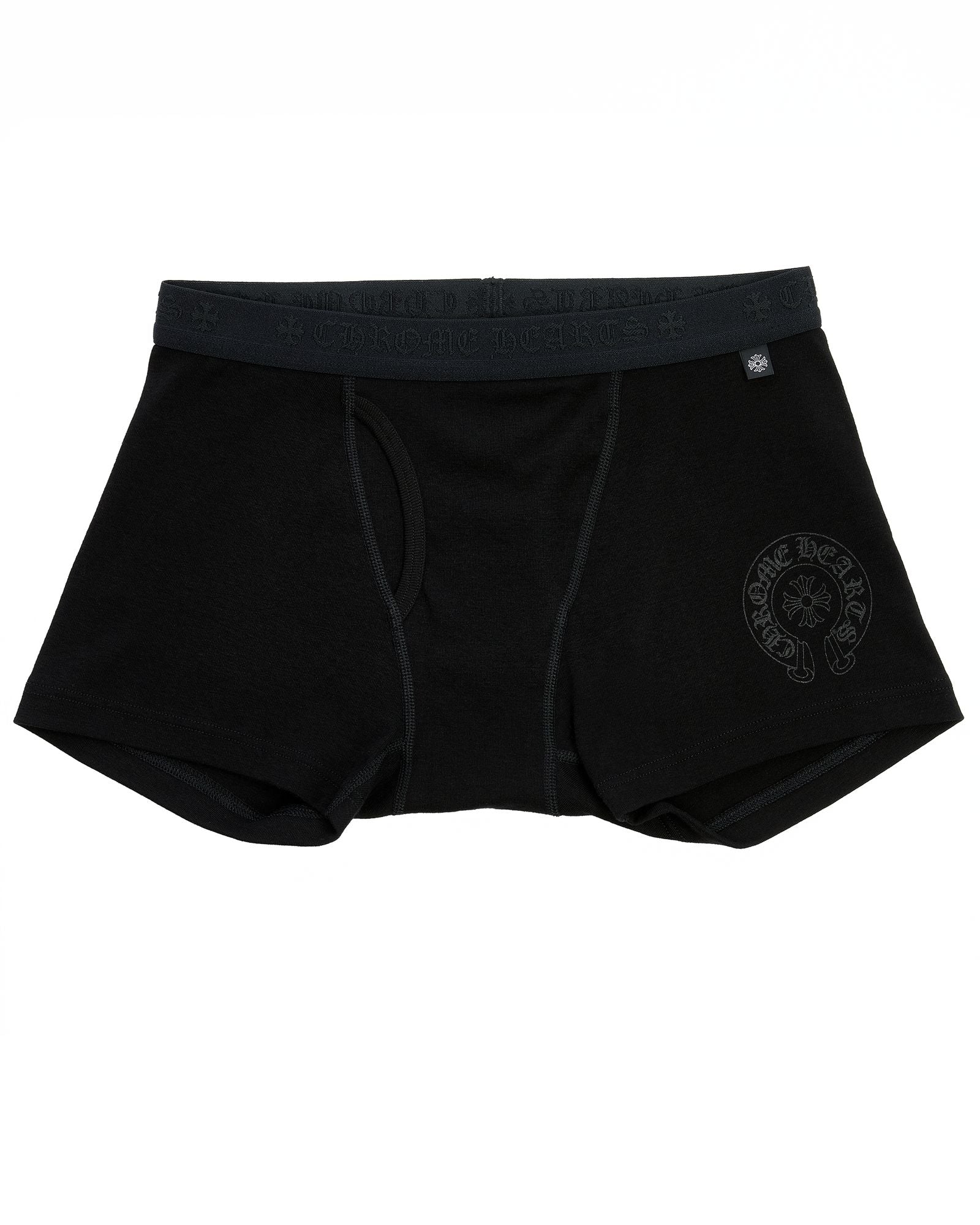 Chrome Hearts Black Cotton Boxer Brief with Black Tonal