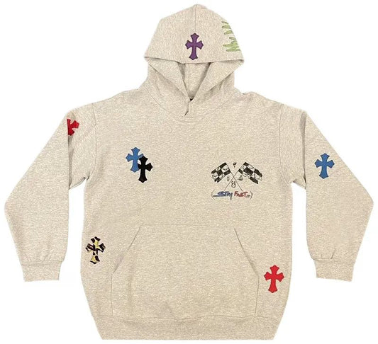 Chrome Hearts 1 Of 1 Matty Boy Cross Hoodie ‘Grey/Multicolor’