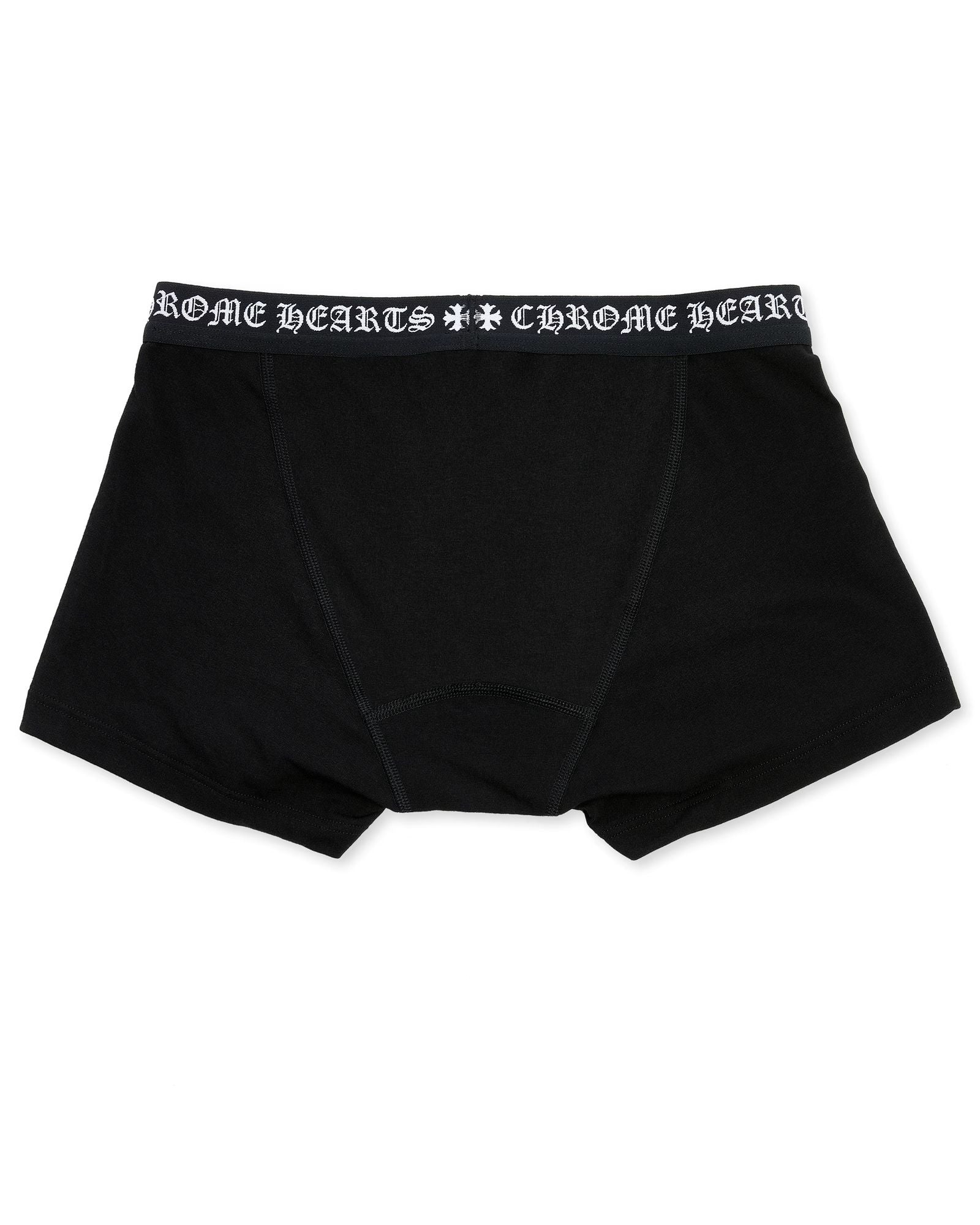 Black Cotton Boxer Brief with Black and White Jacquard