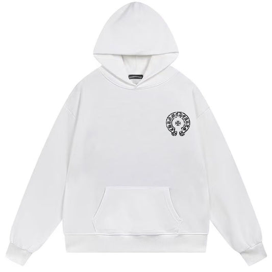 Chrome Hearts Gothic Cross Graphic White Hoodie